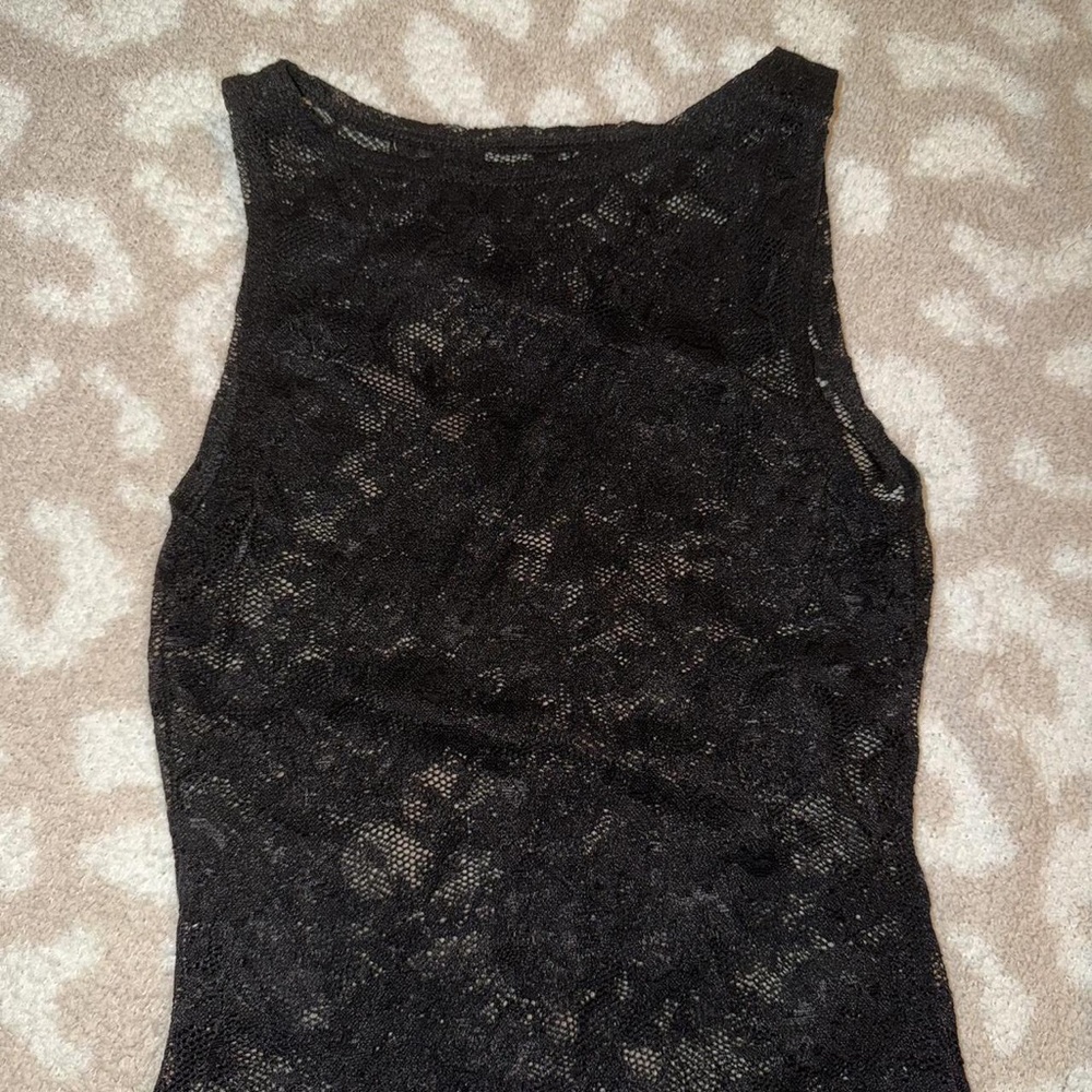 intimissimi Black Floral Lace Tank Top